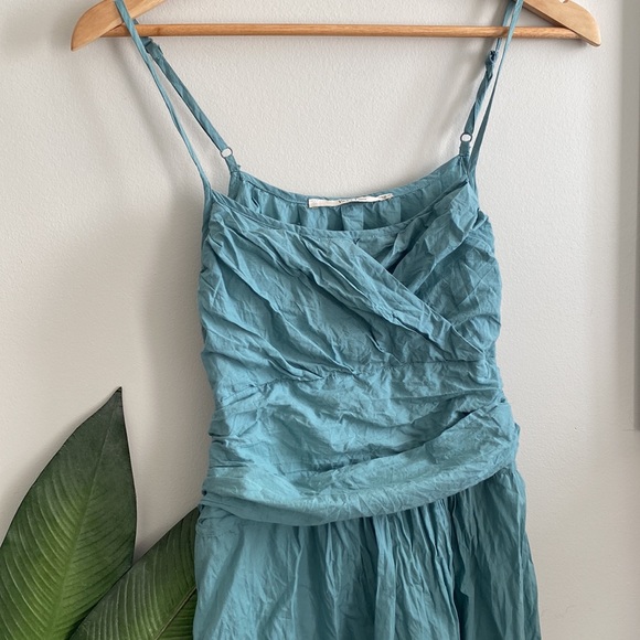 PART TWO Teal Tie Back Cotton Dress - Picture 3 of 15